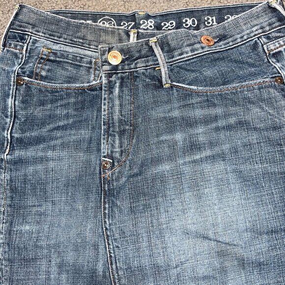 EARNEST SEWN Brinklsy Asymmetrical Crossover Blue Denim Mini Skirt - EUC - 26 - Picture 2 of 8